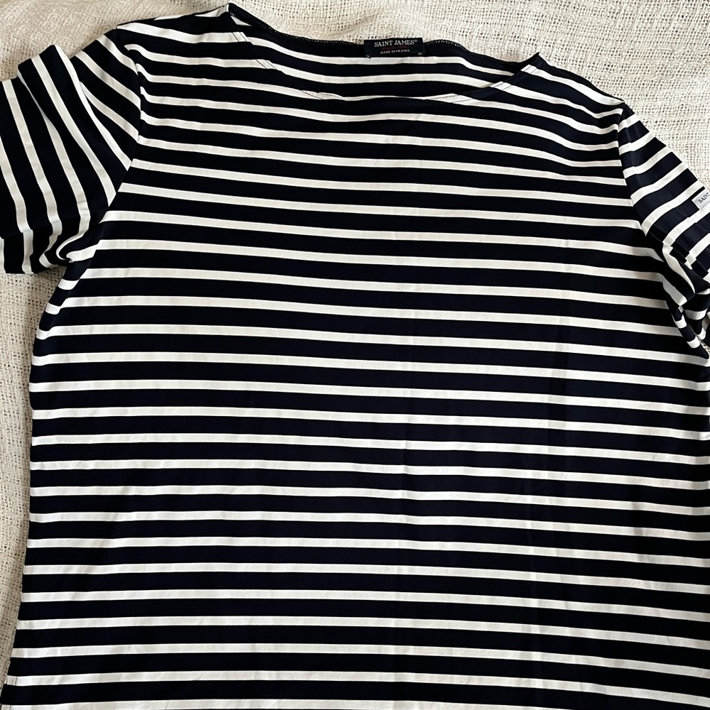 Saint James Boatneck Top Navy/White EUC